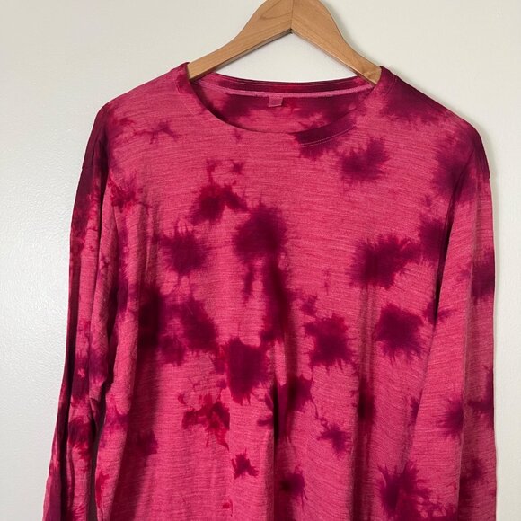 Lululemon Athletic Lab Wool Blend Long Sleeve Shirt Tie Dye Pink Men’s Size M - Picture 3 of 8